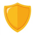 Gold Shield Emblem on White Background Simple Protective Icon Royalty Free Stock Photo
