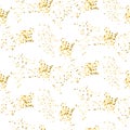 Gold shimmer placer seamless vector pattern.