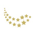 Gold shimmer stars trail, vector illustration