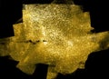 gold shimmer stroke isolated on black background Royalty Free Stock Photo