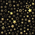 Gold shine stars christmas seamless pattern.