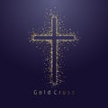 Gold shining cross logotype.