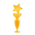 Gold shiny cup with a star as a reward for winning a sporting event or competition