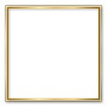 Gold shiny glowing vintage frame with shadows isolated transparent background. Golden luxury realistic rectangle border. Vector Royalty Free Stock Photo