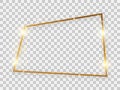 Gold shiny rectangular frame