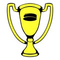 Gold shiny trophy cup award icon, icon cartoon Royalty Free Stock Photo