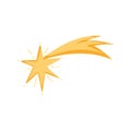 Gold shooting star bright ornament icon