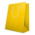 Gold shopping bag. Isolated on white. Realistic 3D vector illustration Royalty Free Stock Photo