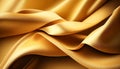 Gold silk fabric background texture abstract pattern. Luxury satin cloth 3d rendering. Royalty Free Stock Photo
