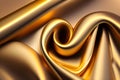 Gold silk satin fabric luxury Royalty Free Stock Photo