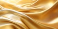 Gold silk texture background, luxury fabric pattern with shine, generative AI Royalty Free Stock Photo