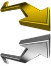 Gold and silver 3D arrows Royalty Free Stock Photo