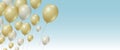 Gold and silver balloons background with copy space Royalty Free Stock Photo
