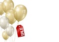 Gold and silver balloons on white background vector illustration Royalty Free Stock Photo