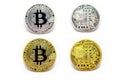 Gold and Silver bitcoin on isolate white background, Cryptocurrency Concept, Virtual money Concept