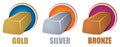 Gold Silver Bronze Bars Royalty Free Stock Photo