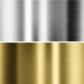 Gold, silver and bronze collection. Metal background. 3d rendering