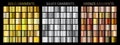 Gold, silver, bronze gradients. Collection of vector colorful gradient