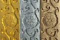 Gold, silver, bronze group of bars Royalty Free Stock Photo