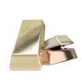 Gold, silver, bronze group of bars Royalty Free Stock Photo