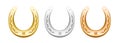 Gold Silver Bronze Horseshoes