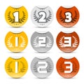 Gold, Silver, Bronze Labels Set Royalty Free Stock Photo