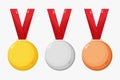 Gold, silver and bronze medal illustration Royalty Free Stock Photo