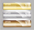 Gold silver bronze options banners Royalty Free Stock Photo