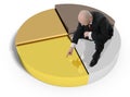 Gold silver bronze pie chart Royalty Free Stock Photo