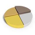 Gold silver bronze pie chart Royalty Free Stock Photo
