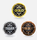 Badge Gold Silver Bronze Set