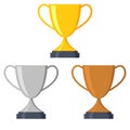 Gold, silver and bronze trophy