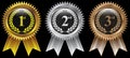 Gold, Silver, Bronze winner badge medal icon Royalty Free Stock Photo