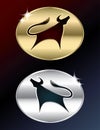 Gold and silver bull sign Royalty Free Stock Photo