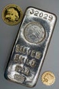 Gold and Silver Bullion - Precious Metals Royalty Free Stock Photo