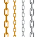 Gold and Silver Chains. Vector