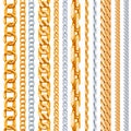 Gold and silver chains set design vector illustration Royalty Free Stock Photo