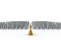 Gold and silver chess pawn on white background, Business leadership, Teamwork power and confidence concept. Royalty Free Stock Photo