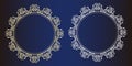 Gold and silver circular antique decorative frame