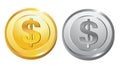 Gold and Silver Coin Royalty Free Stock Photo