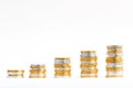 Gold And Silver Coins Forming A Graph Royalty Free Stock Photo