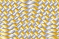 Gold and silver colored wicker textured pattern. Wicker wallpaper and background Royalty Free Stock Photo