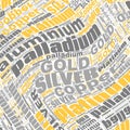 Gold Silver Copper Paladium Platinum Text Illustration Background Header Royalty Free Stock Photo