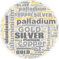 Gold Silver Copper Paladium Platinum Text Illustration Background Header Royalty Free Stock Photo