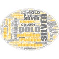 Gold Silver Copper Paladium Platinum Text Illustration Background Header Royalty Free Stock Photo