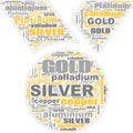 Gold Silver Copper Paladium Platinum Text Illustration Background Header Royalty Free Stock Photo