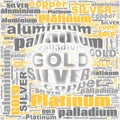 Gold Silver Copper Paladium Platinum Text Illustration Background Header Royalty Free Stock Photo