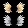 Gold and silver fantasy wings