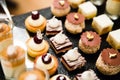 Gold and Silver Foiled Wedding Desserts and Mousses Royalty Free Stock Photo