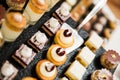 Gold and Silver Foiled Wedding Desserts and Mousses Royalty Free Stock Photo